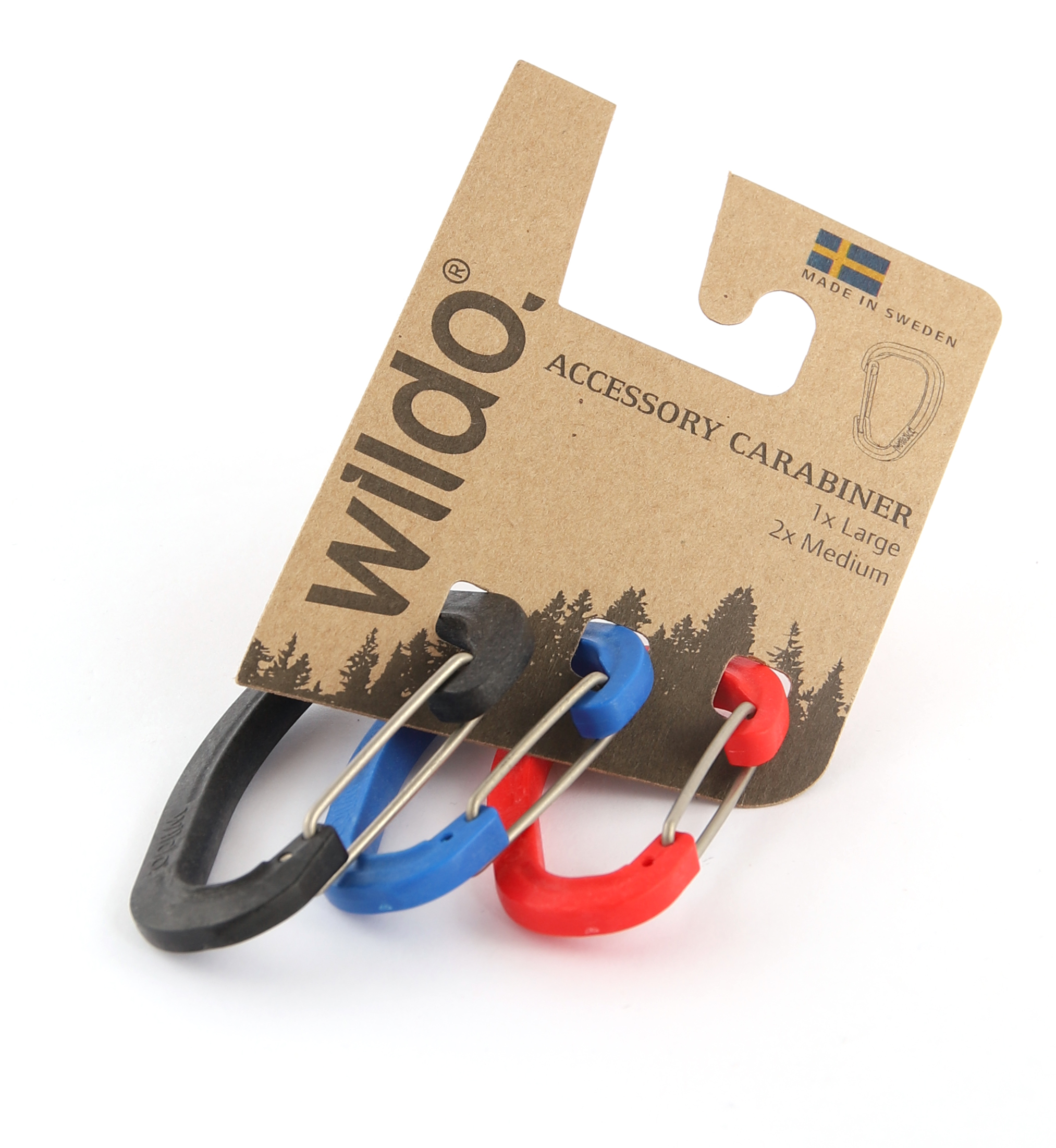 Wildo Carabiner Set (2 M/1 L) L  lime, M light blue + olive