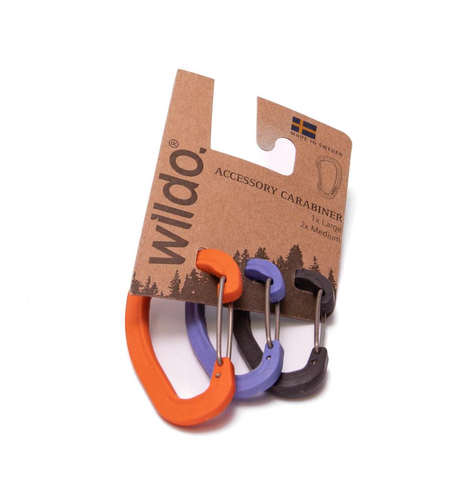 Wildo Carabiner Set (2 M/1 L) L orange, M blueberry.+dk. grey