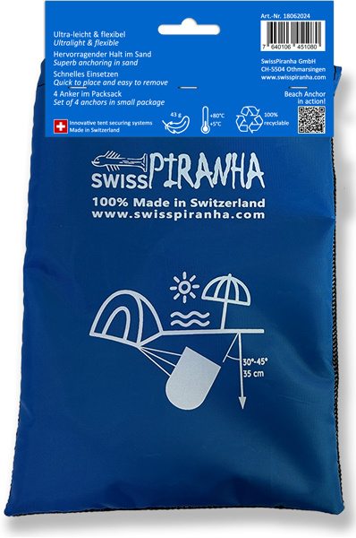 Swiss Piranha Strand Anker (4er-Set inkl. Packsack)