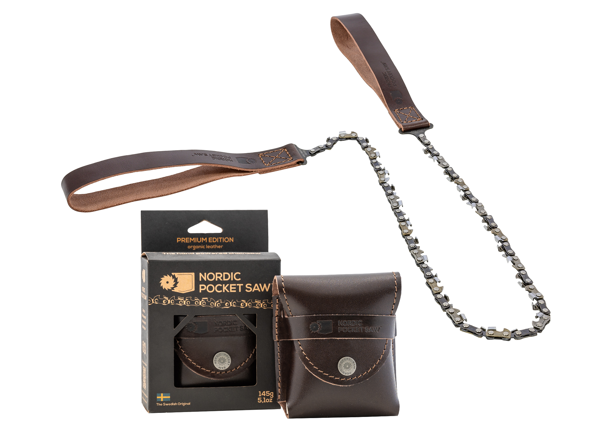 Nordic Pocket Saw Premium Leather Version brown